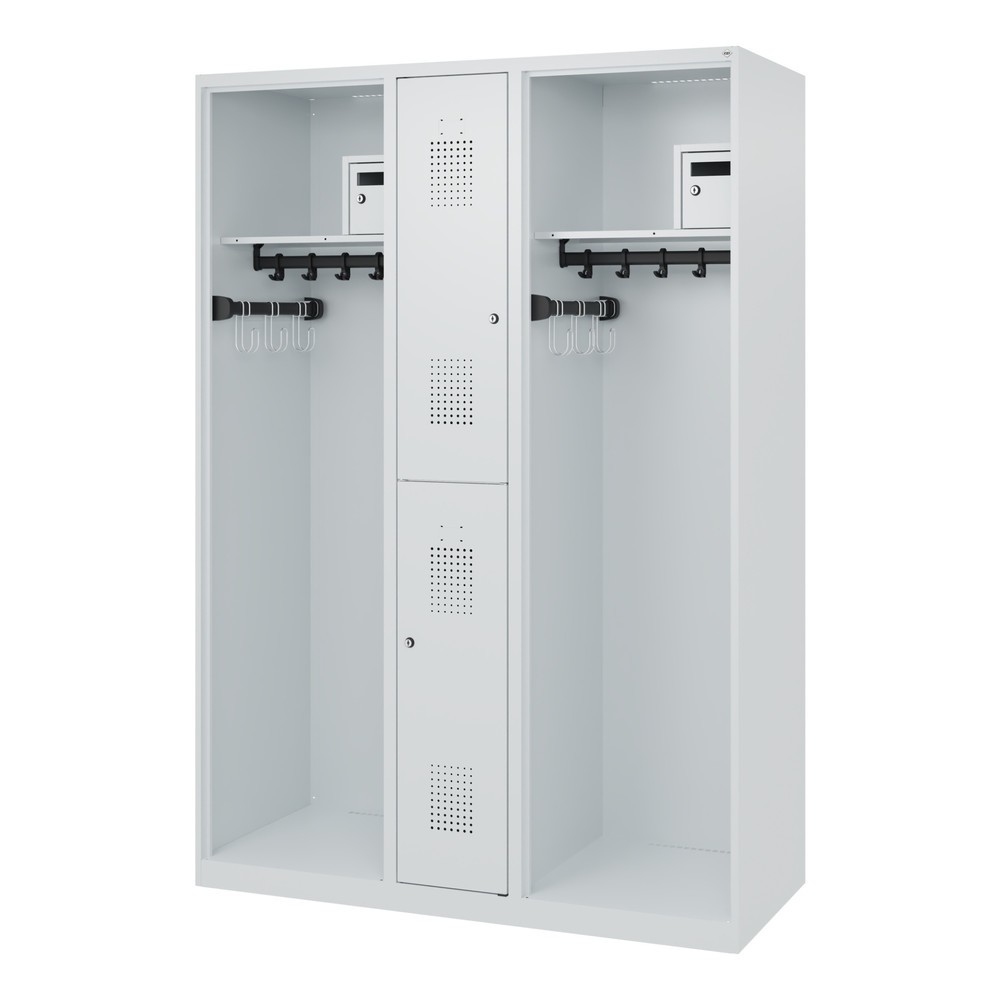 Produktabbildung Nr. 5: C+P Vestiaire pompier MAXI, patins, HxlxP 1 850 x 1 300 x 500 mm, gris clair