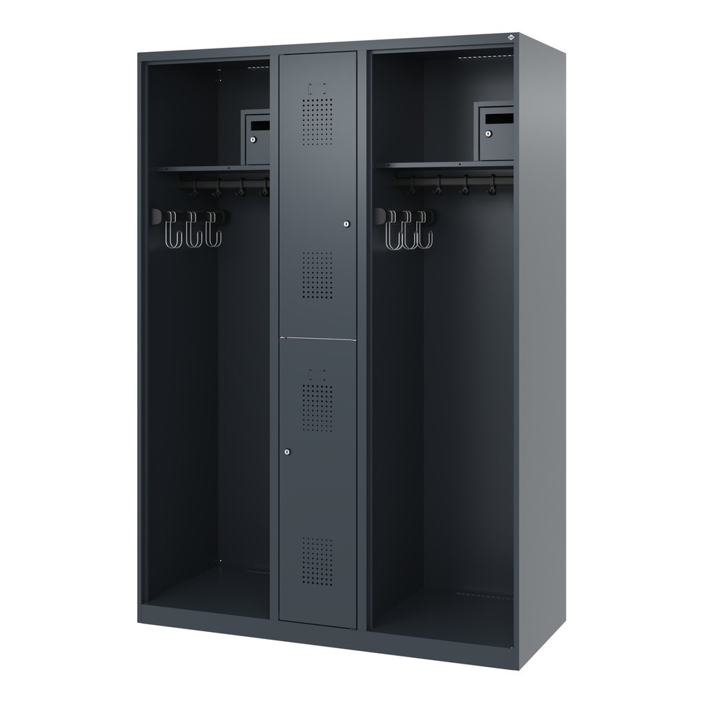 Produktabbildung Nr. 5: C+P Vestiaire pompier MAXI, patins, HxlxP 1 850 x 1 300 x 500 mm, gris anthracite