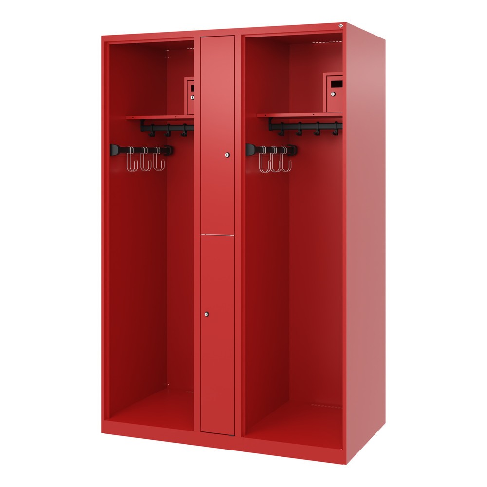 Produktabbildung Nr. 5: C+P Vestiaire pompier MAXI, patins, HxlxP 1 850 x 1 200 x 600 mm, rouge feu