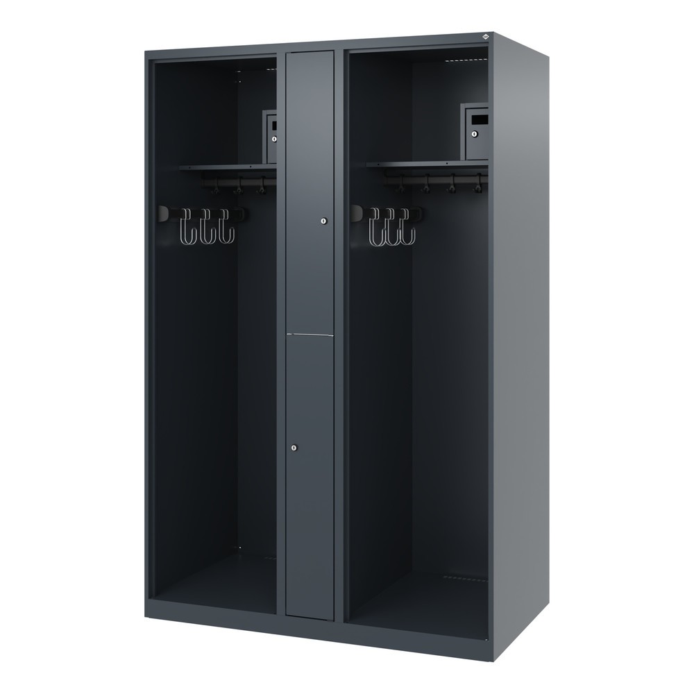 Produktabbildung Nr. 5: C+P Vestiaire pompier MAXI, patins, HxlxP 1 850 x 1 200 x 600 mm, gris anthracite