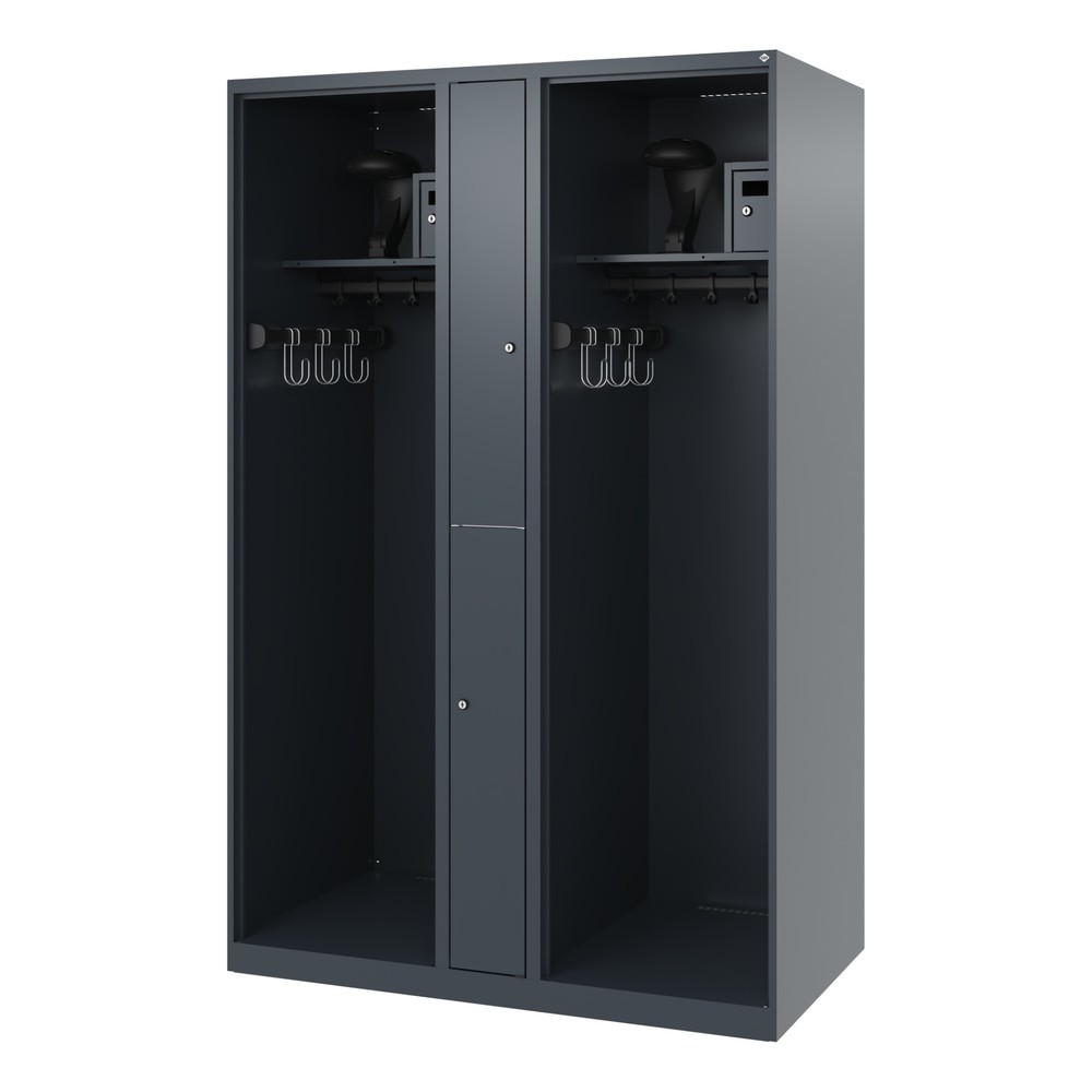 Produktabbildung Nr. 5: C+P Vestiaire pompier MAXI, patins, HxlxP 1 850 x 1 200 x 600 mm, gris anthracite, avec support de casque