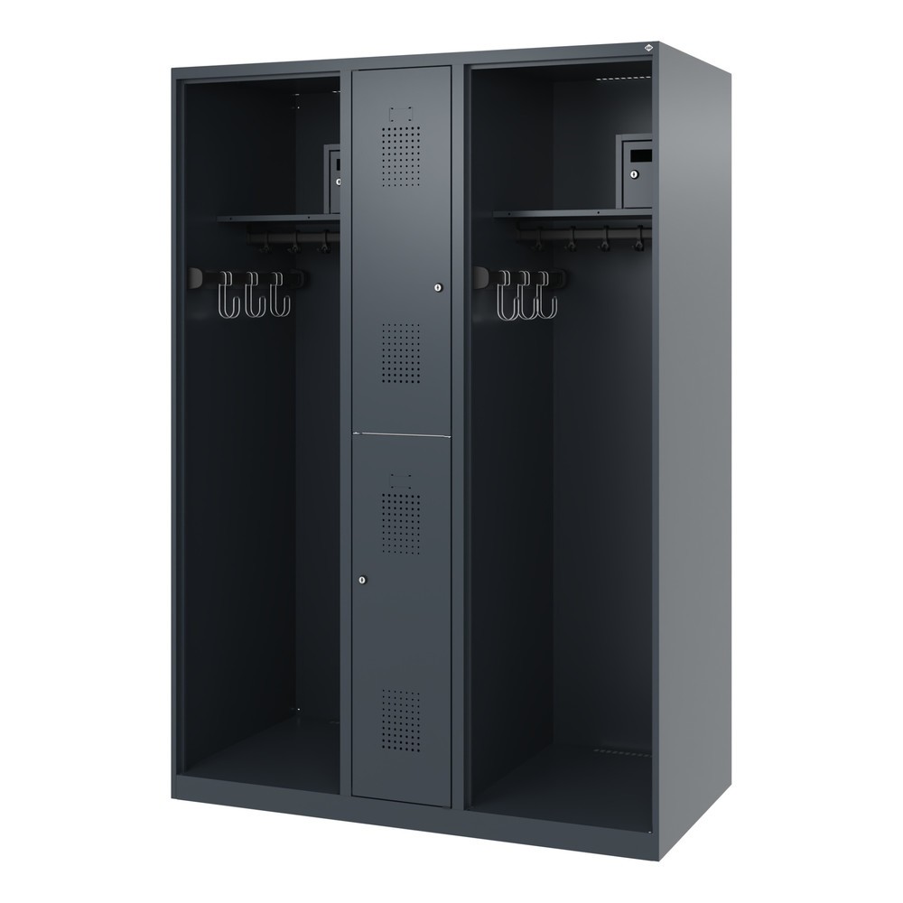 Produktabbildung Nr. 5: C+P Vestiaire pompier MAXI, patins, HxlxP 1 850 x 1 300 x 600 mm, gris anthracite