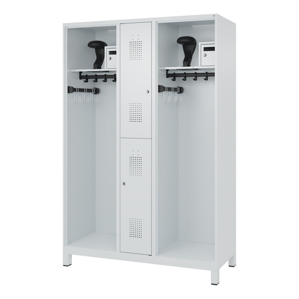 Produktabbildung Nr. 5: C+P Vestiaire pompier MAXI, pieds, HxlxP 1 850 x 1 300 x 500 mm, gris clair, avec support de casque
