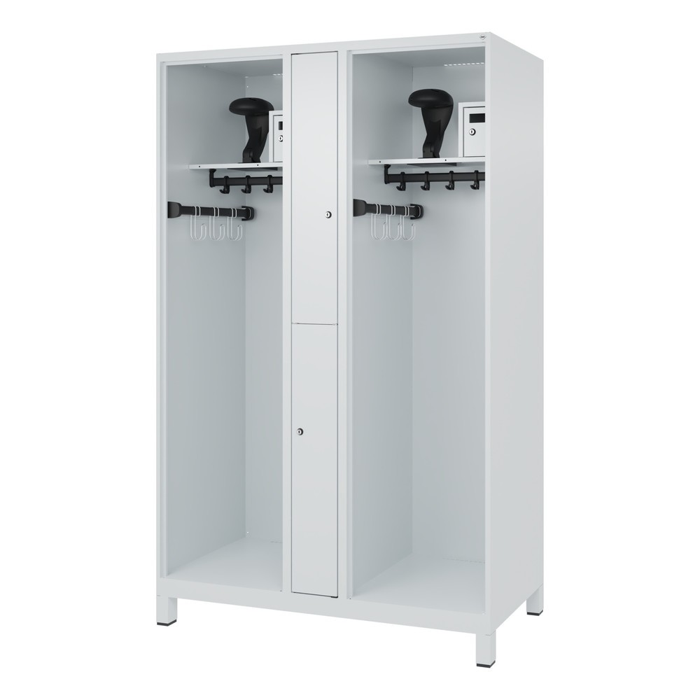 Produktabbildung Nr. 5: C+P Vestiaire pompier MAXI, pieds, HxlxP 1 850 x 1 200 x 600 mm, gris clair, avec support de casque