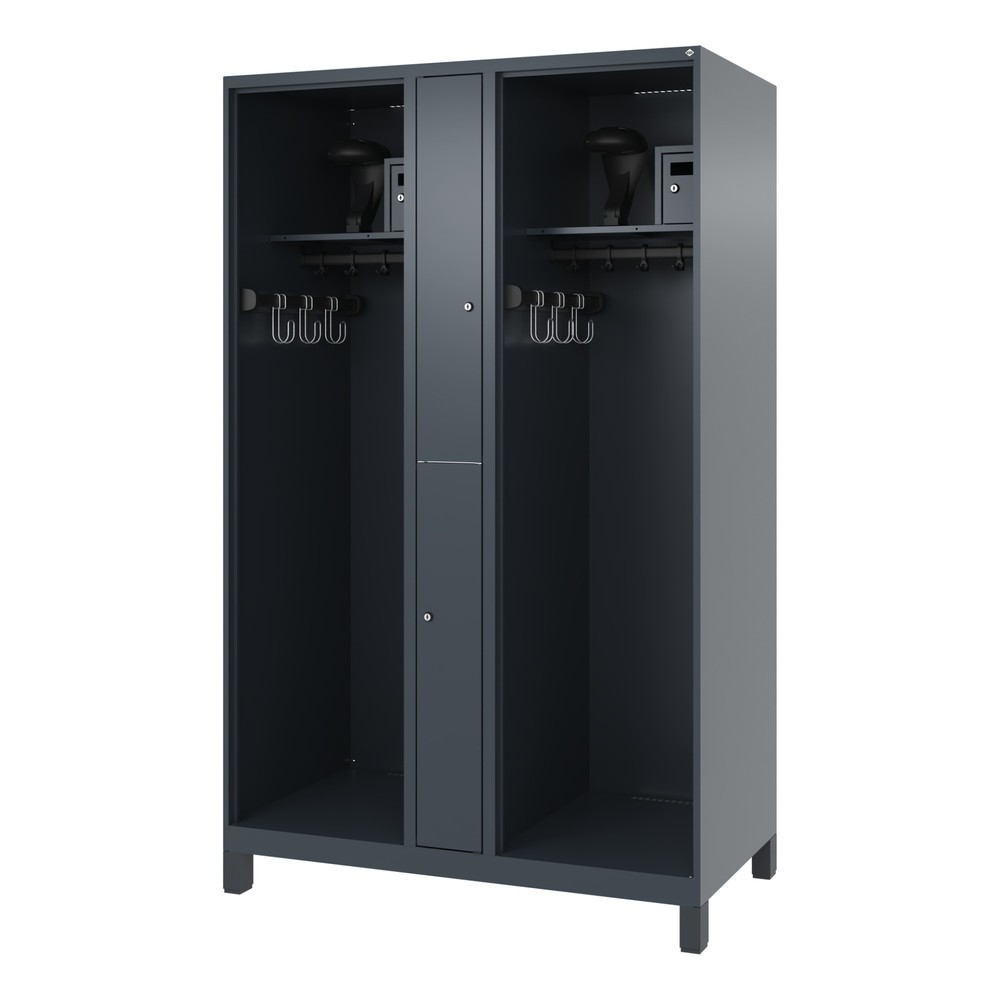 Produktabbildung Nr. 5: C+P Vestiaire pompier MAXI, pieds, HxlxP 1 850 x 1 200 x 600 mm, gris anthracite, avec support de casque