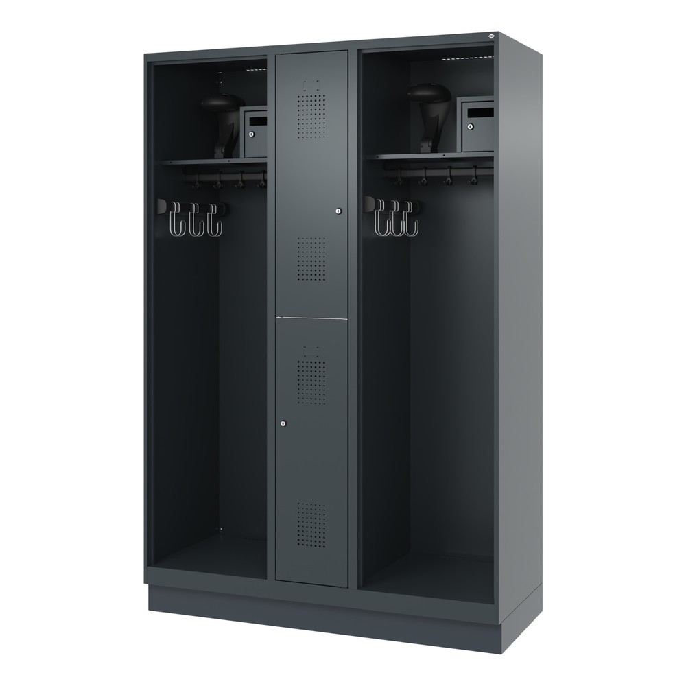 Produktabbildung Nr. 5: C+P Vestiaire pompier MAXI, socle, HxlxP 1 850 x 1 300 x 500 mm, gris anthracite, avec support de casque