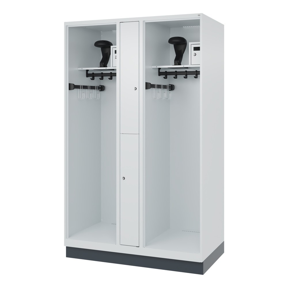Produktabbildung Nr. 5: C+P Vestiaire pompier MAXI, socle, HxlxP 1 850 x 1 200 x 600 mm, gris clair, avec support de casque