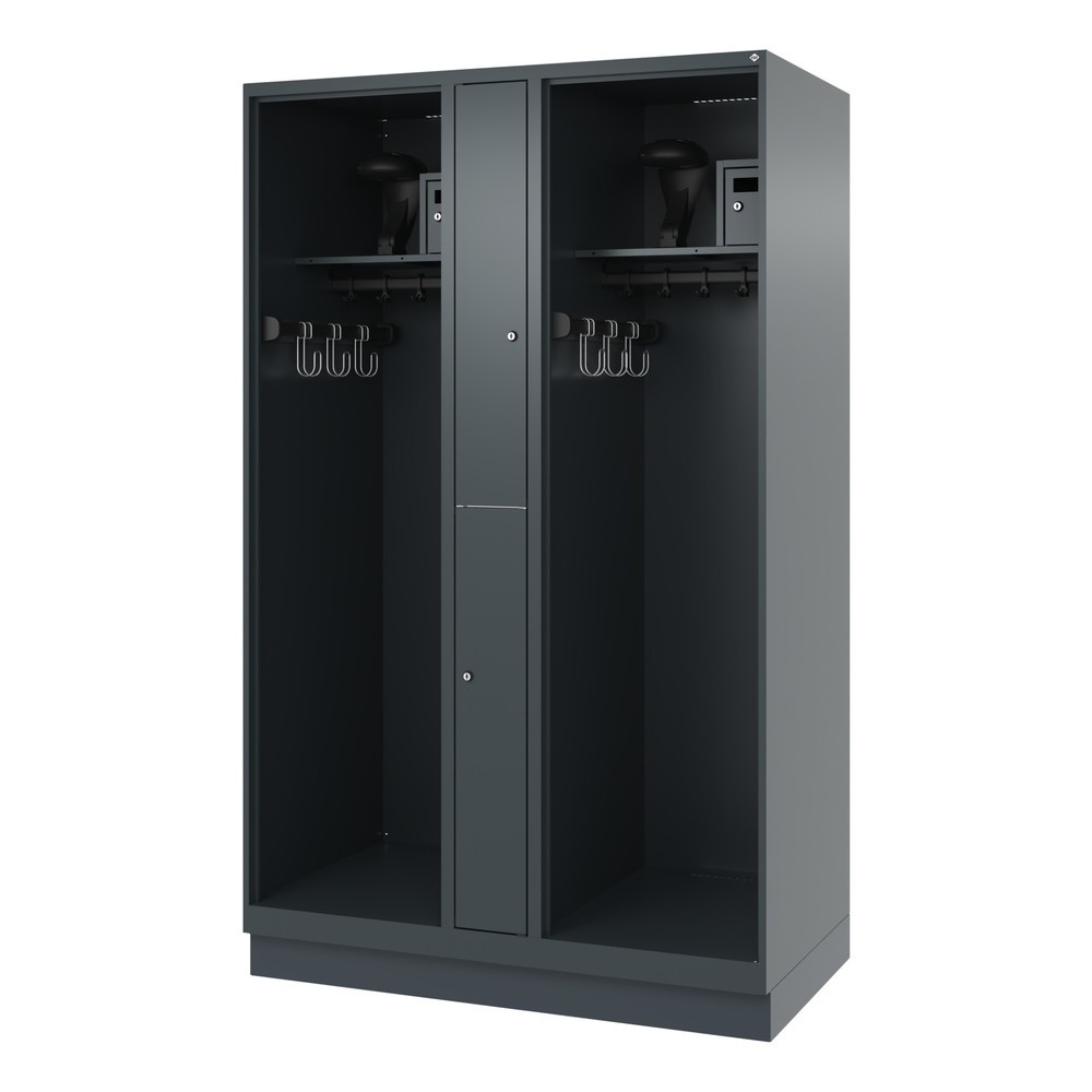 Produktabbildung Nr. 5: C+P Vestiaire pompier MAXI, socle, HxlxP 1 850 x 1 200 x 600 mm, gris anthracite, avec support de casque