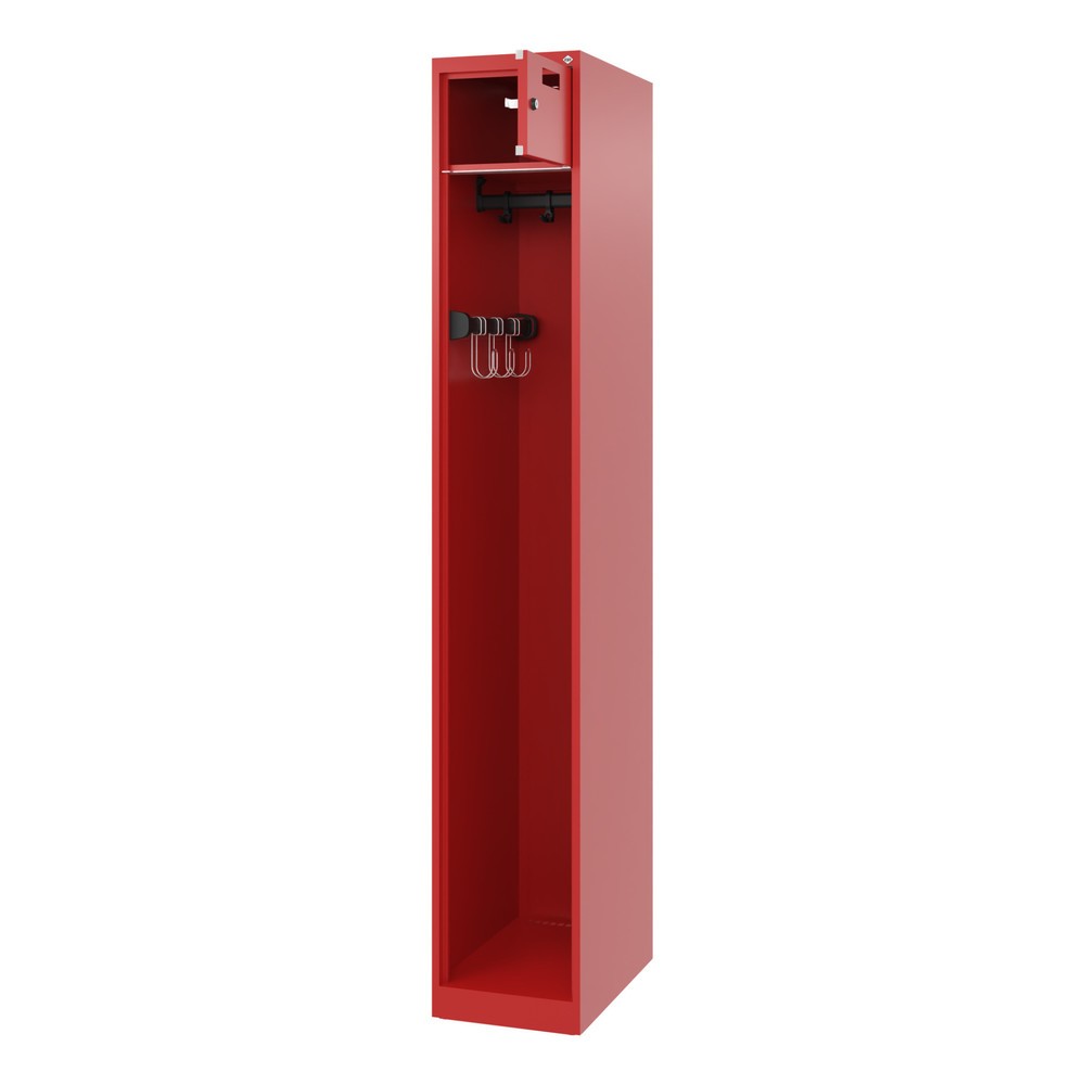 Illustration du produit: C+P Vestiaire pompier PRAKTUS, patins, 1 compartiment, HxlxP 1 850 x 300 x 500 mm, rouge feu