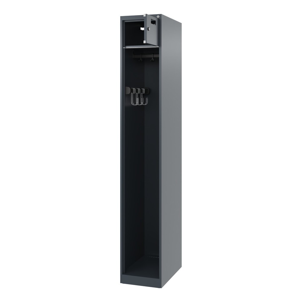 Illustration du produit: C+P Vestiaire pompier PRAKTUS, patins, 1 compartiment, HxlxP 1 850 x 300 x 500 mm, gris anthracite