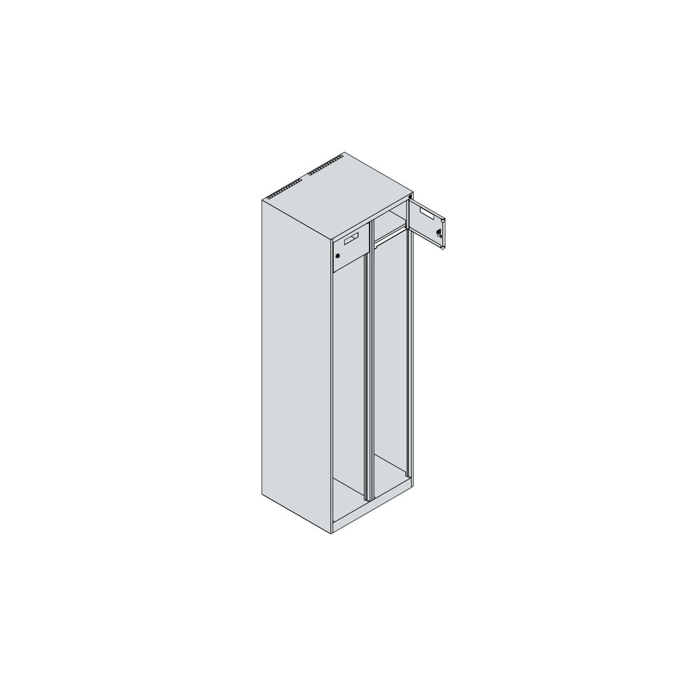 Produktabbildung Nr. 4: C+P Vestiaire pompier PRAKTUS, pieds, 2 compartiments, HxlxP 1 850 x 600 x 500 mm, rouge feu, avec support de casque