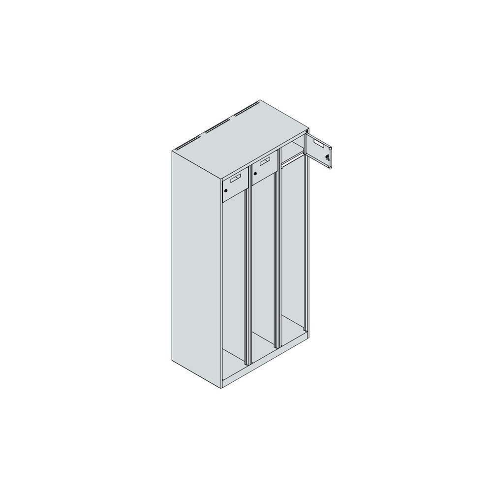 Produktabbildung Nr. 4: C+P Vestiaire pompier PRAKTUS, patins, 3 compartiments, HxlxP 1 850 x 900 x 500 mm, gris anthracite, avec support de casque