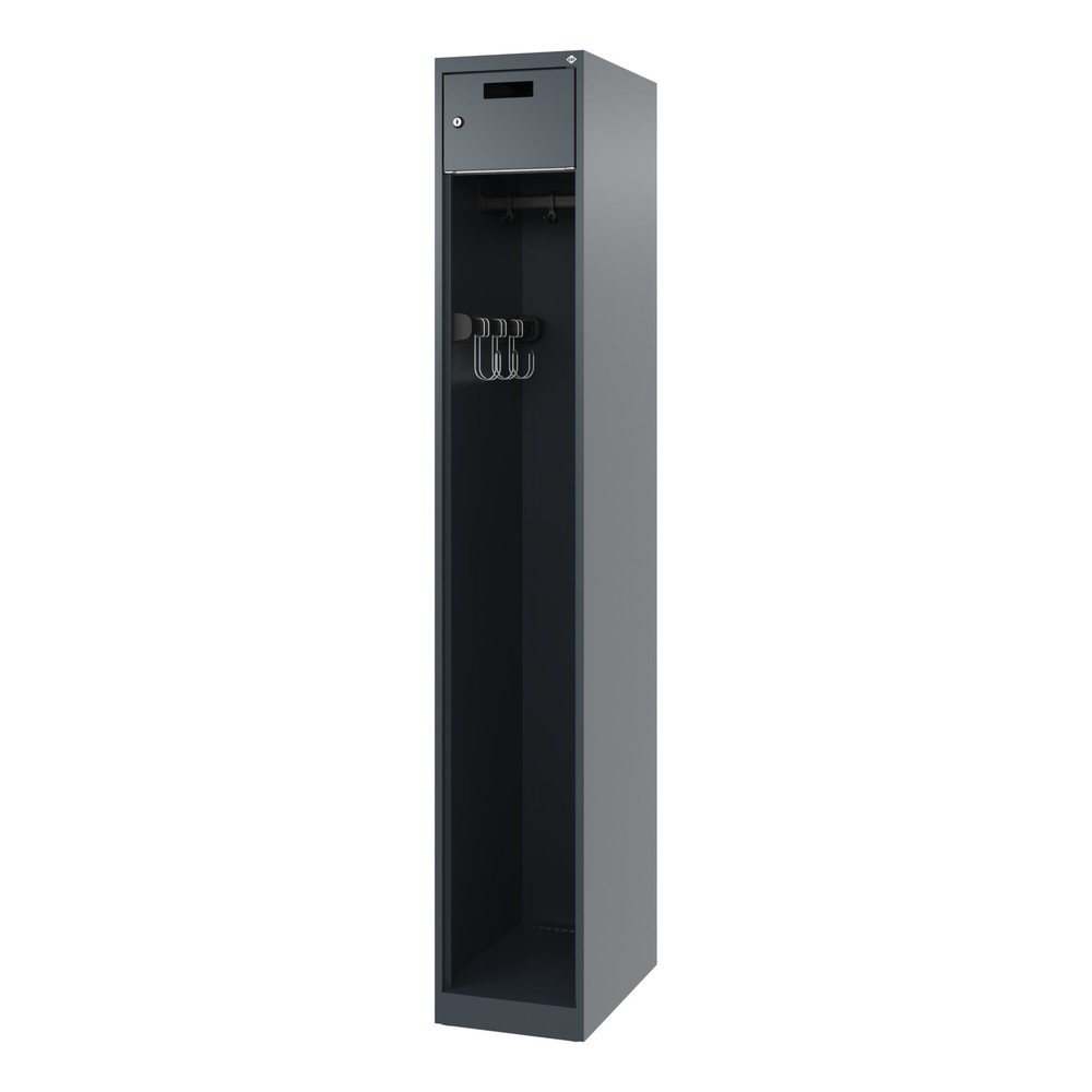 Produktabbildung Nr. 5: C+P Vestiaire pompier PRAKTUS, patins, 1 compartiment, HxlxP 1 850 x 300 x 500 mm, gris anthracite