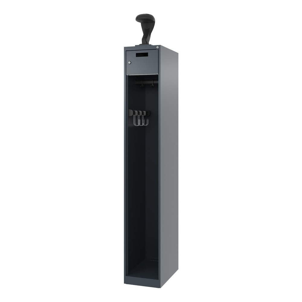 Produktabbildung Nr. 5: C+P Vestiaire pompier PRAKTUS, patins, 1 compartiment, HxlxP 1 850 x 300 x 500 mm, gris anthracite, avec support de casque