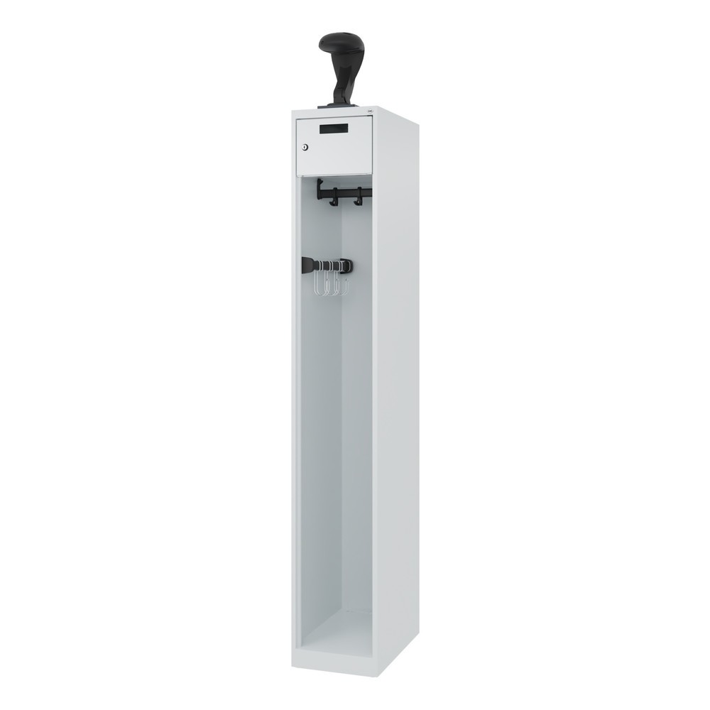 Produktabbildung Nr. 5: C+P Vestiaire pompier PRAKTUS, patins, 1 compartiment, HxlxP 1 850 x 300 x 500 mm, gris clair, avec support de casque