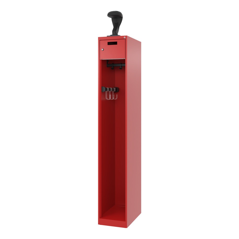 Produktabbildung Nr. 5: C+P Vestiaire pompier PRAKTUS, patins, 1 compartiment, HxlxP 1 850 x 300 x 500 mm, rouge feu, avec support de casque