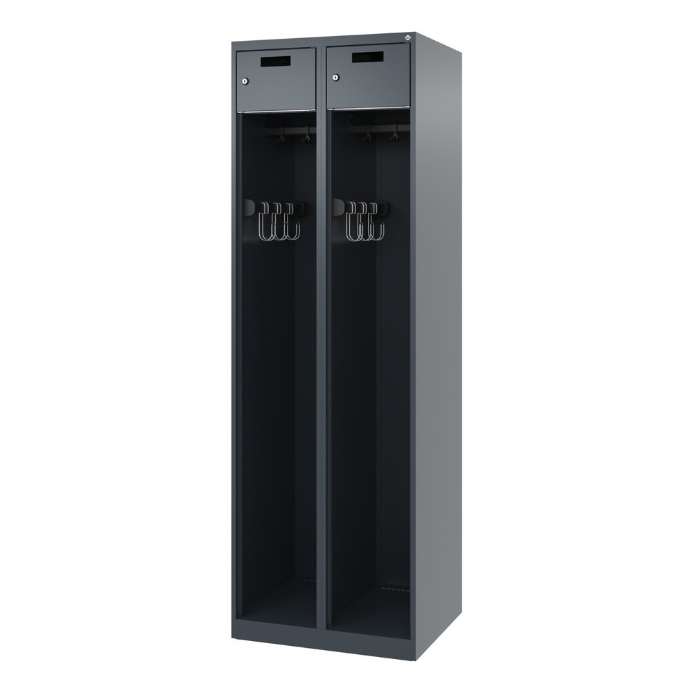 Produktabbildung Nr. 5: C+P Vestiaire pompier PRAKTUS, patins, 2 compartiments, HxlxP 1 850 x 600 x 500 mm, gris anthracite