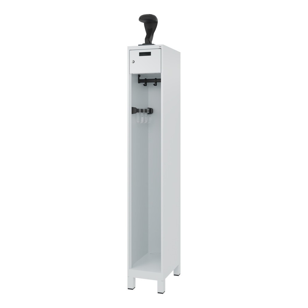 Produktabbildung Nr. 5: C+P Vestiaire pompier PRAKTUS, pieds, 1 compartiment, HxlxP 1 850 x 300 x 500 mm, gris clair, avec support de casque