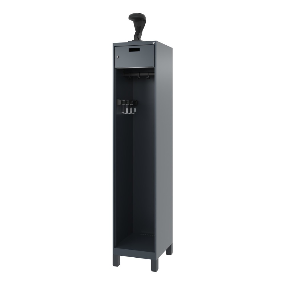 Produktabbildung Nr. 5: C+P Vestiaire pompier PRAKTUS, pieds, 1 compartiment, HxlxP 1 850 x 400 x 500 mm, gris anthracite, avec support de casque
