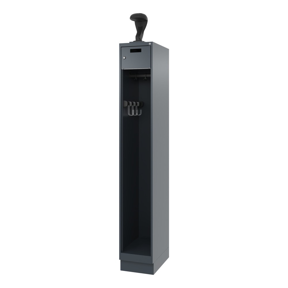 Produktabbildung Nr. 5: C+P Vestiaire pompier PRAKTUS, socle, 1 compartiment, HxlxP 1 850 x 300 x 500 mm, gris anthracite, avec support de casque