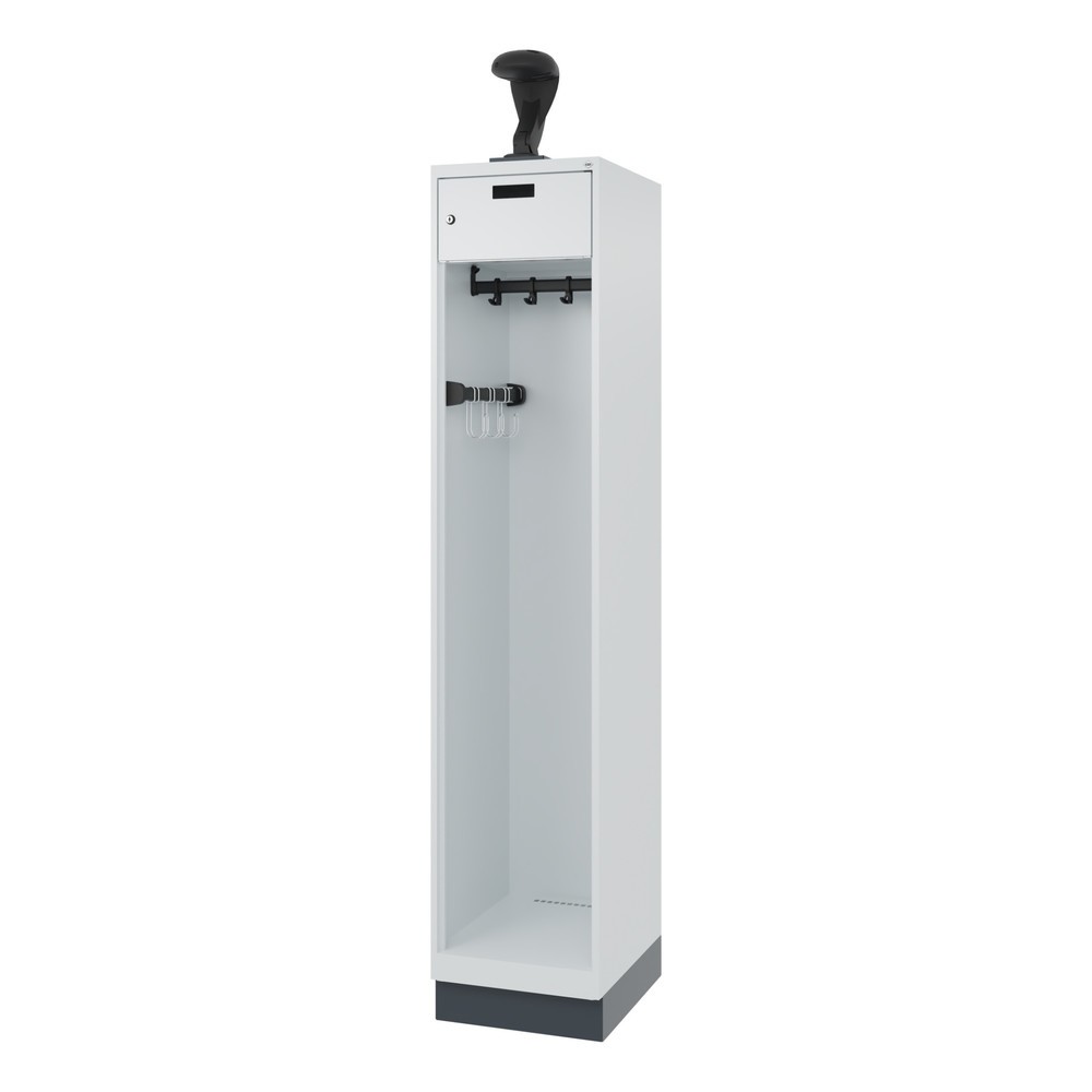 Produktabbildung Nr. 5: C+P Vestiaire pompier PRAKTUS, socle, 1 compartiment, HxlxP 1 850 x 400 x 500 mm, gris clair, avec support de casque