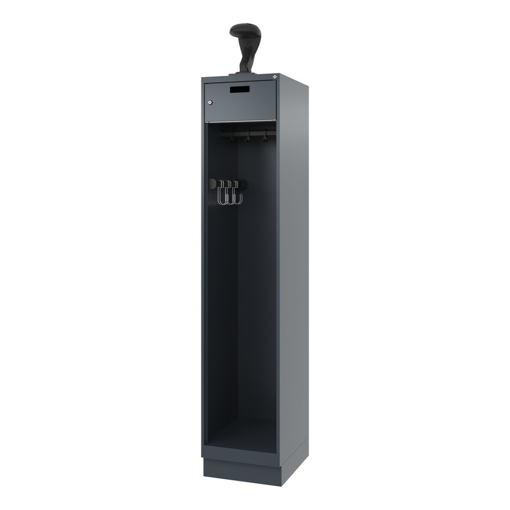 Produktabbildung Nr. 5: C+P Vestiaire pompier PRAKTUS, socle, 1 compartiment, HxlxP 1 850 x 400 x 500 mm, gris anthracite, avec support de casque