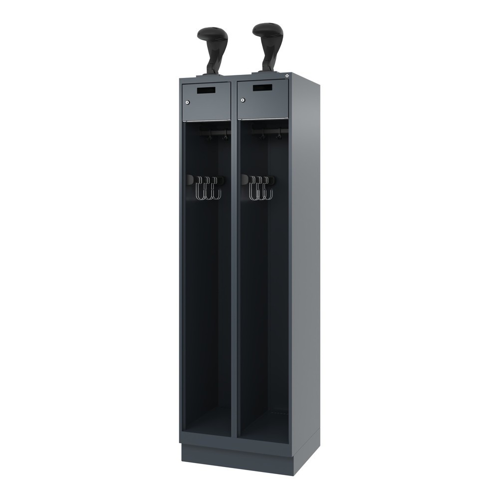 Produktabbildung Nr. 5: C+P Vestiaire pompier PRAKTUS, socle, 2 compartiments, HxlxP 1 850 x 600 x 500 mm, gris anthracite, avec support de casque