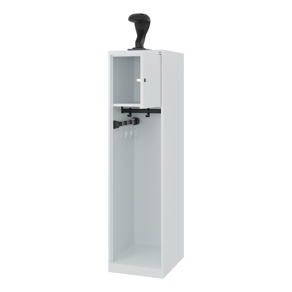 Produktabbildung Nr. 1: C+P Vestiaire pompier YOUNGSTER, patins, 1 compartiment, HxlxP 1 530 x 400 x 500 mm, gris clair, avec support de casque