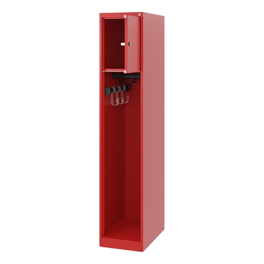 Illustration du produit: C+P Vestiaire pompier YOUNGSTER, patins, 1 compartiment, HxlxP 1 530 x 300 x 500 mm, rouge feu