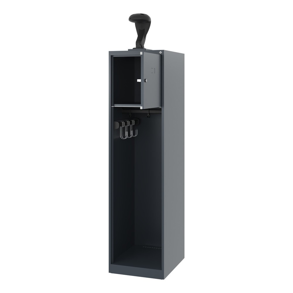 Produktabbildung Nr. 1: C+P Vestiaire pompier YOUNGSTER, patins, 1 compartiment, HxlxP 1 530 x 400 x 500 mm, gris anthracite, avec support de casque