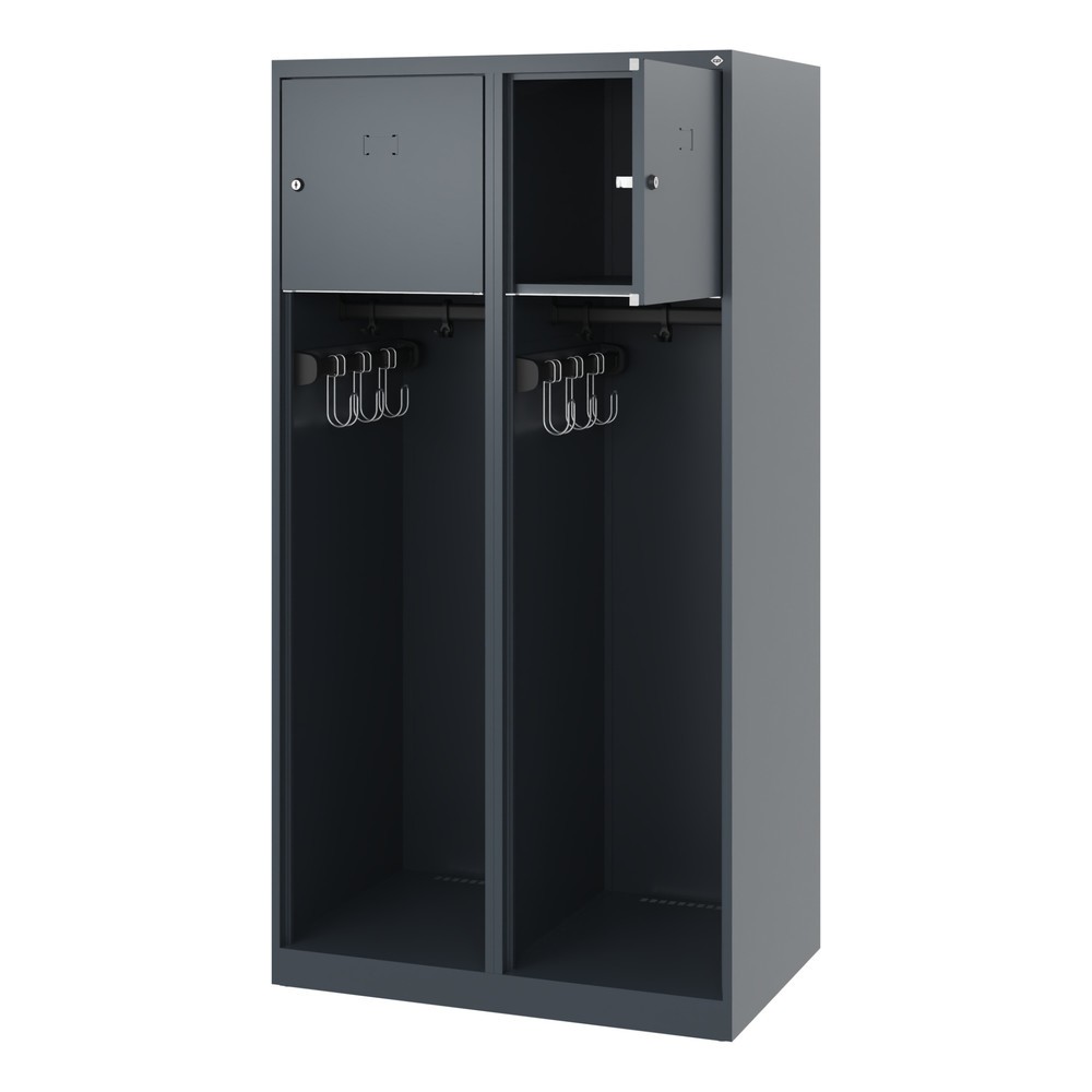 Produktabbildung Nr. 1: C+P Vestiaire pompier YOUNGSTER, patins, 2 compartiments, HxlxP 1 530 x 800 x 500 mm, gris anthracite