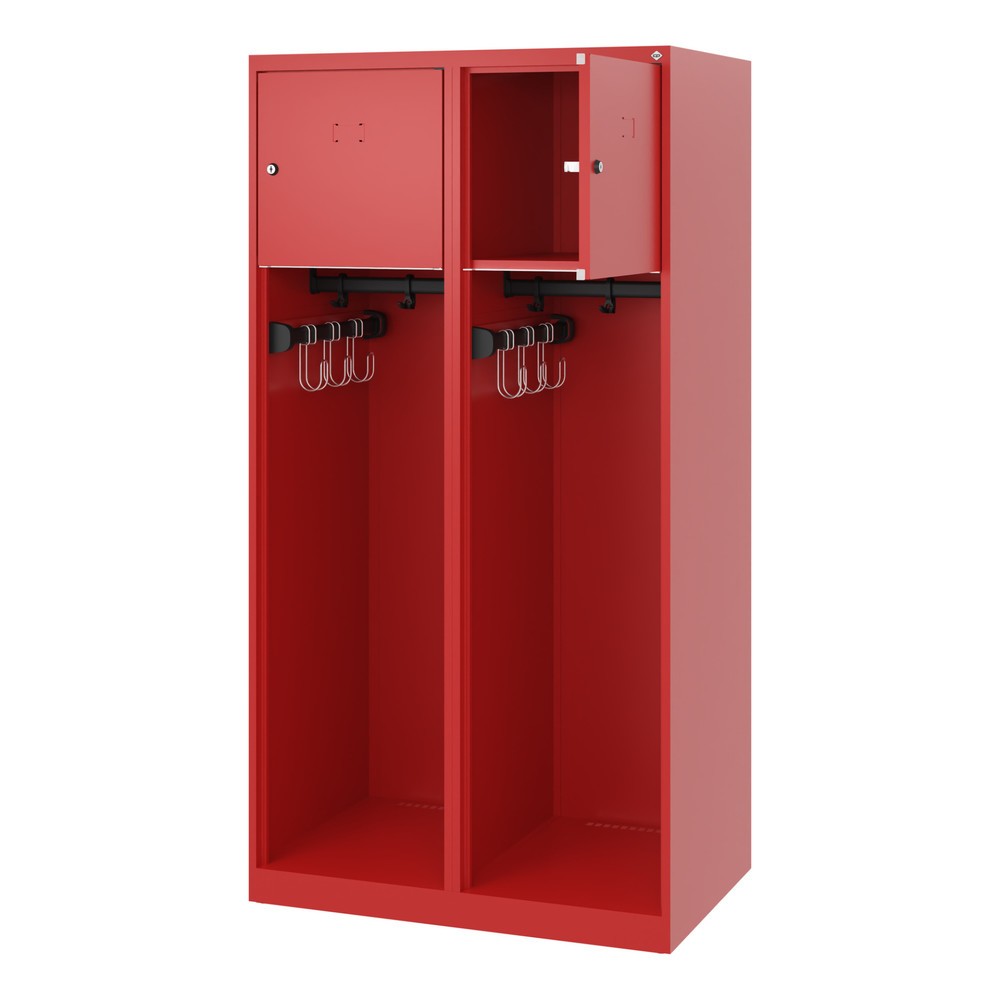 Produktabbildung Nr. 1: C+P Vestiaire pompier YOUNGSTER, patins, 2 compartiments, HxlxP 1 530 x 800 x 500 mm, rouge feu
