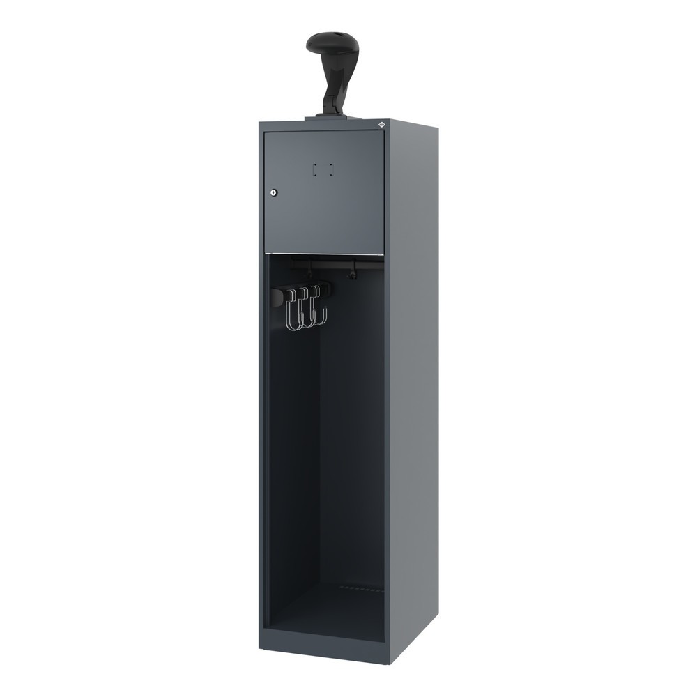 Produktabbildung Nr. 5: C+P Vestiaire pompier YOUNGSTER, patins, 1 compartiment, HxlxP 1 530 x 400 x 500 mm, gris anthracite, avec support de casque