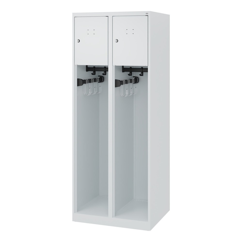Produktabbildung Nr. 5: C+P Vestiaire pompier YOUNGSTER, patins, 2 compartiments, HxlxP 1 530 x 600 x 500 mm, gris clair