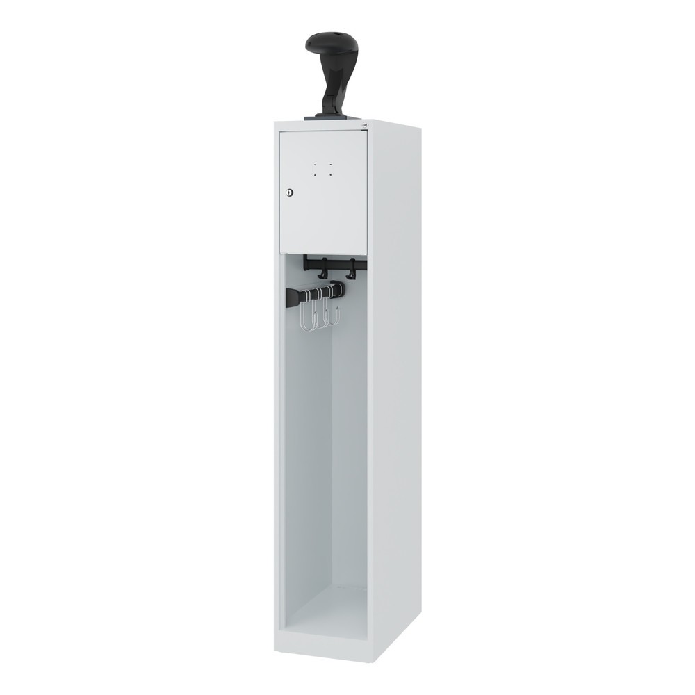 Produktabbildung Nr. 5: C+P Vestiaire pompier YOUNGSTER, patins, 1 compartiment, HxlxP 1 530 x 300 x 500 mm, gris clair, avec support de casque