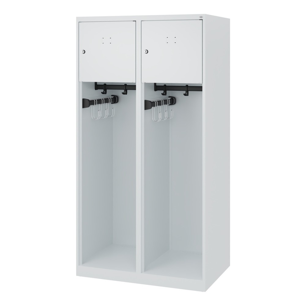 Produktabbildung Nr. 5: C+P Vestiaire pompier YOUNGSTER, patins, 2 compartiments, HxlxP 1 530 x 800 x 500 mm, gris clair