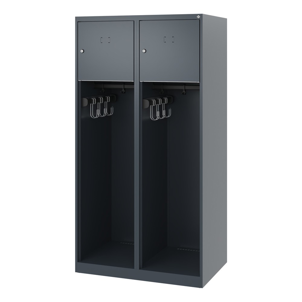 Produktabbildung Nr. 5: C+P Vestiaire pompier YOUNGSTER, patins, 2 compartiments, HxlxP 1 530 x 800 x 500 mm, gris anthracite