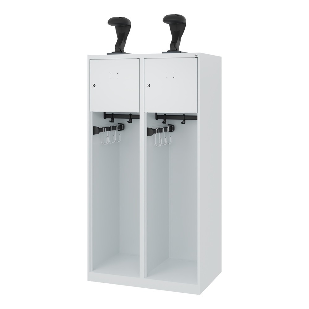Produktabbildung Nr. 5: C+P Vestiaire pompier YOUNGSTER, patins, 2 compartiments, HxlxP 1 530 x 800 x 500 mm, gris clair, avec support de casque