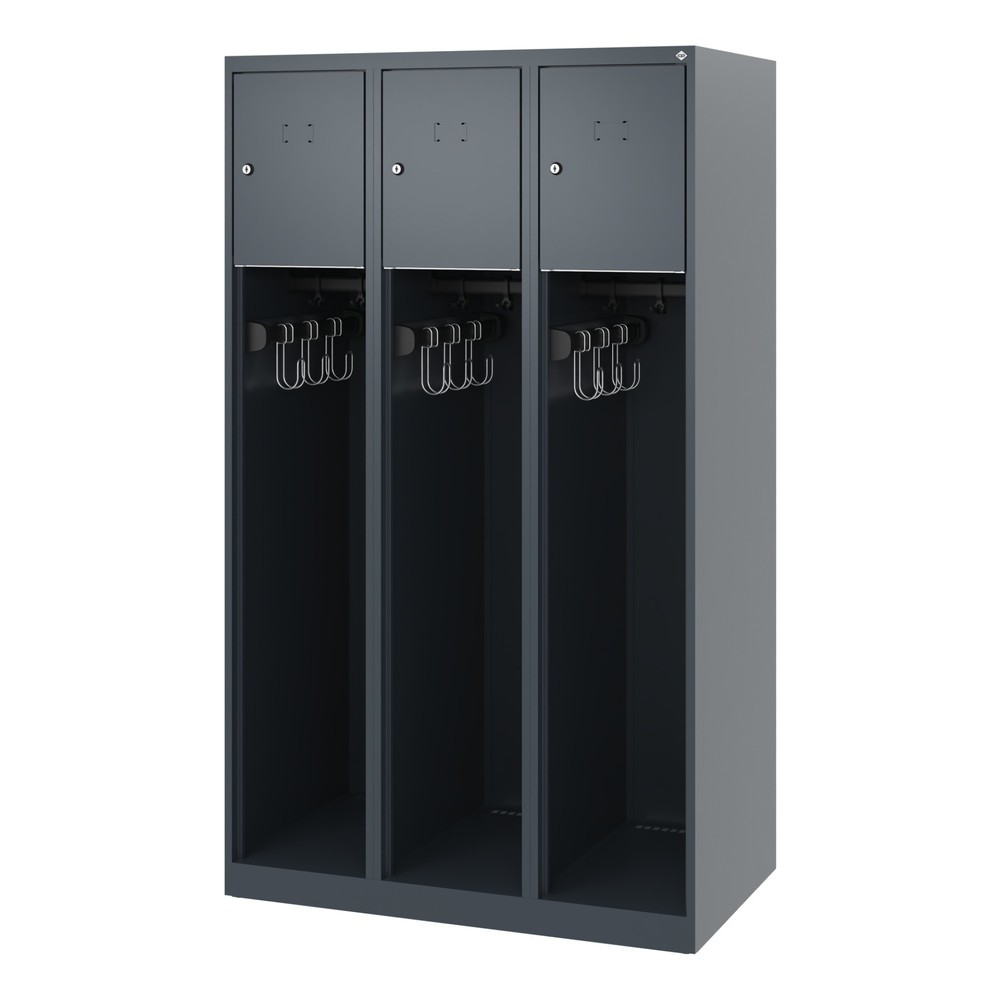 Produktabbildung Nr. 5: C+P Vestiaire pompier YOUNGSTER, patins, 3 compartiments, HxlxP 1 530 x 900 x 500 mm, gris anthracite