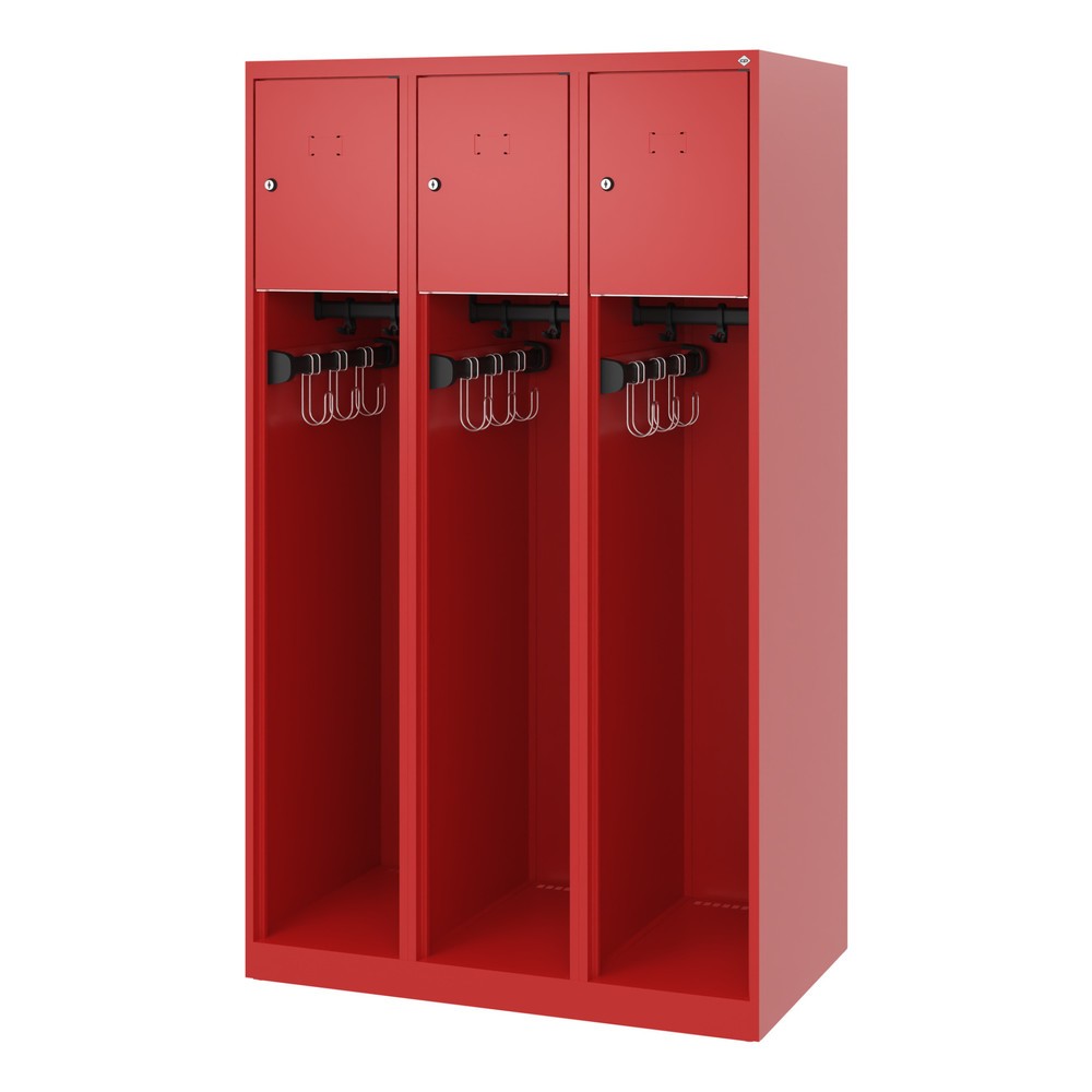 Produktabbildung Nr. 5: C+P Vestiaire pompier YOUNGSTER, patins, 3 compartiments, HxlxP 1 530 x 900 x 500 mm, rouge feu