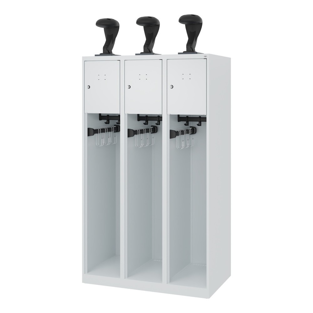 Produktabbildung Nr. 5: C+P Vestiaire pompier YOUNGSTER, patins, 3 compartiments, HxlxP 1 530 x 900 x 500 mm, gris clair, avec support de casque