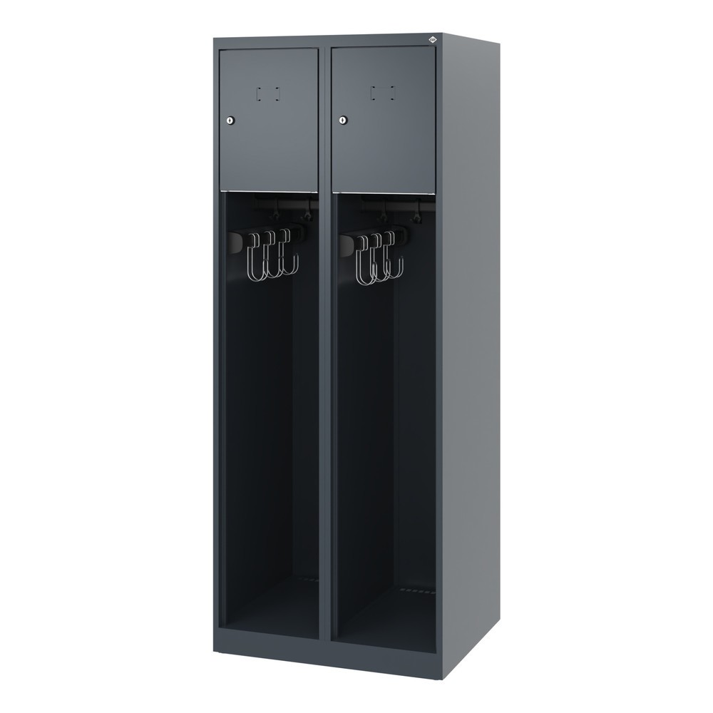 Produktabbildung Nr. 5: C+P Vestiaire pompier YOUNGSTER, patins, 2 compartiments, HxlxP 1 530 x 600 x 500 mm, gris anthracite