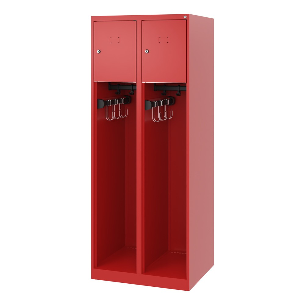 Produktabbildung Nr. 5: C+P Vestiaire pompier YOUNGSTER, patins, 2 compartiments, HxlxP 1 530 x 600 x 500 mm, rouge feu