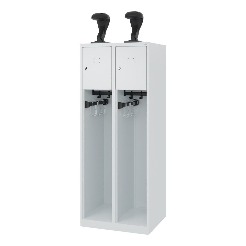 Produktabbildung Nr. 5: C+P Vestiaire pompier YOUNGSTER, patins, 2 compartiments, HxlxP 1 530 x 600 x 500 mm, gris clair, avec support de casque