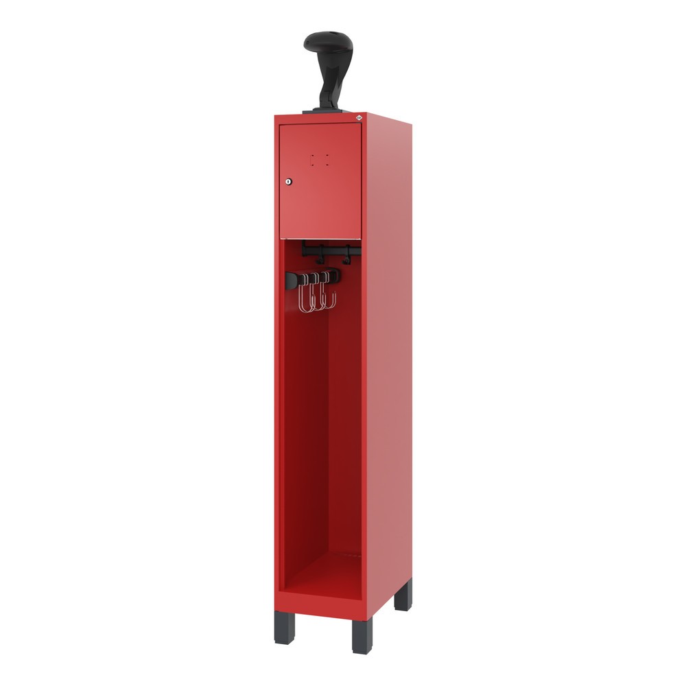 Produktabbildung Nr. 5: C+P Vestiaire pompier YOUNGSTER, pieds, 1 compartiment, HxlxP 1 530 x 300 x 500 mm, rouge feu, avec support de casque