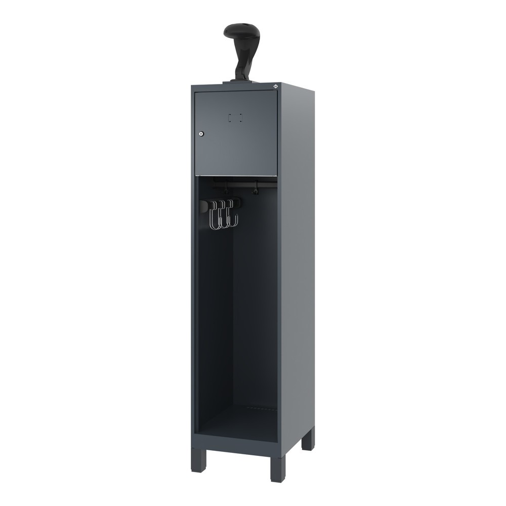 Produktabbildung Nr. 5: C+P Vestiaire pompier YOUNGSTER, pieds, 1 compartiment, HxlxP 1 530 x 400 x 500 mm, gris anthracite, avec support de casque