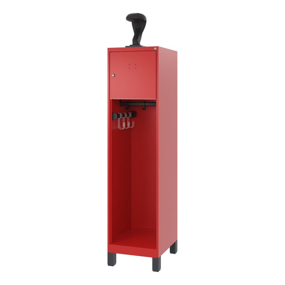 Produktabbildung Nr. 5: C+P Vestiaire pompier YOUNGSTER, pieds, 1 compartiment, HxlxP 1 530 x 400 x 500 mm, rouge feu, avec support de casque