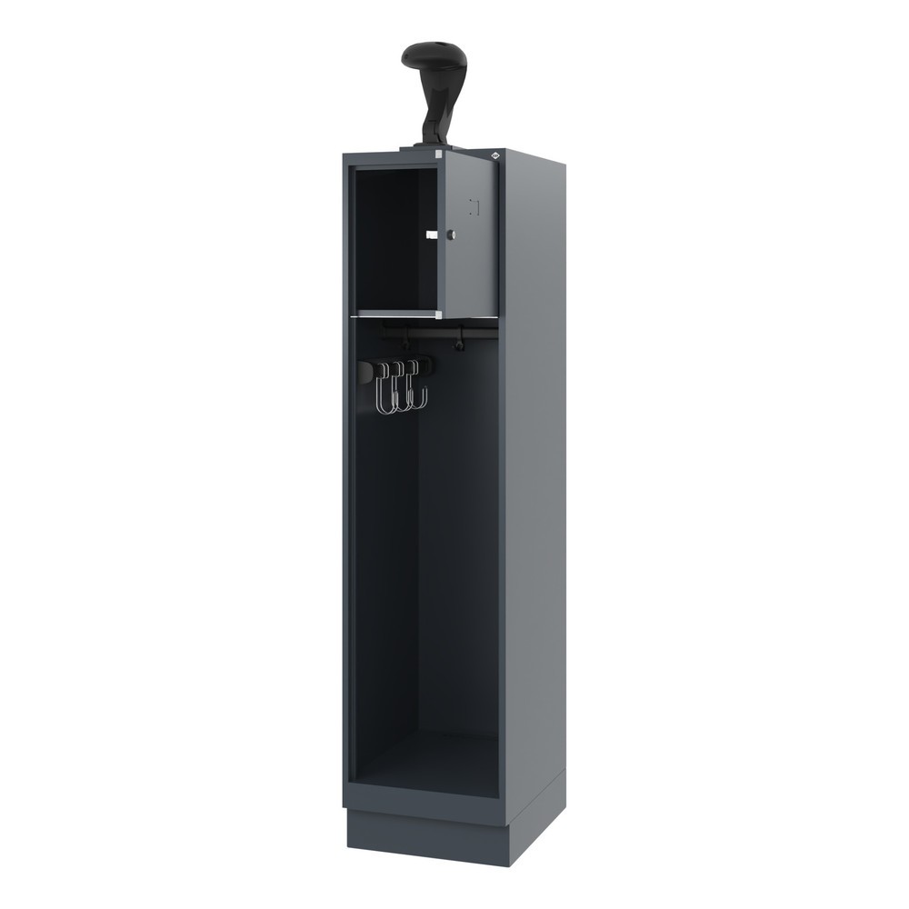 Produktabbildung Nr. 1: C+P Vestiaire pompier YOUNGSTER, socle, 1 compartiment, HxlxP 1 530 x 400 x 500 mm, gris anthracite, avec support de casque