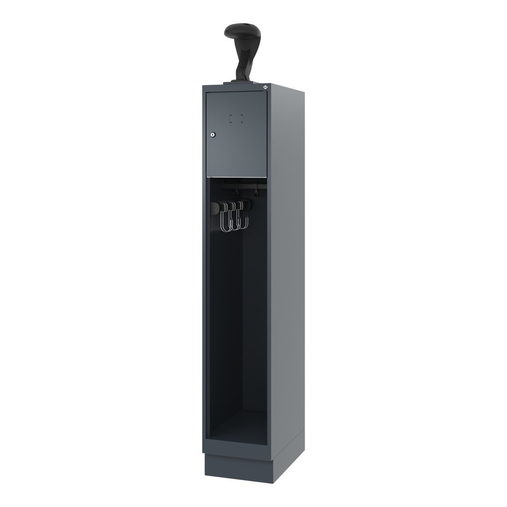Produktabbildung Nr. 5: C+P Vestiaire pompier YOUNGSTER, socle, 1 compartiment, HxlxP 1 530 x 300 x 500 mm, gris anthracite, avec support de casque