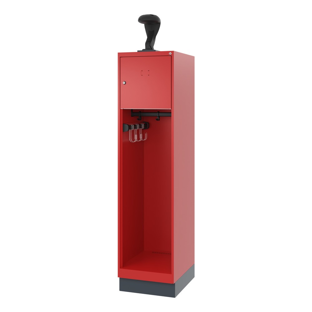 Produktabbildung Nr. 5: C+P Vestiaire pompier YOUNGSTER, socle, 1 compartiment, HxlxP 1 530 x 400 x 500 mm, rouge feu, avec support de casque